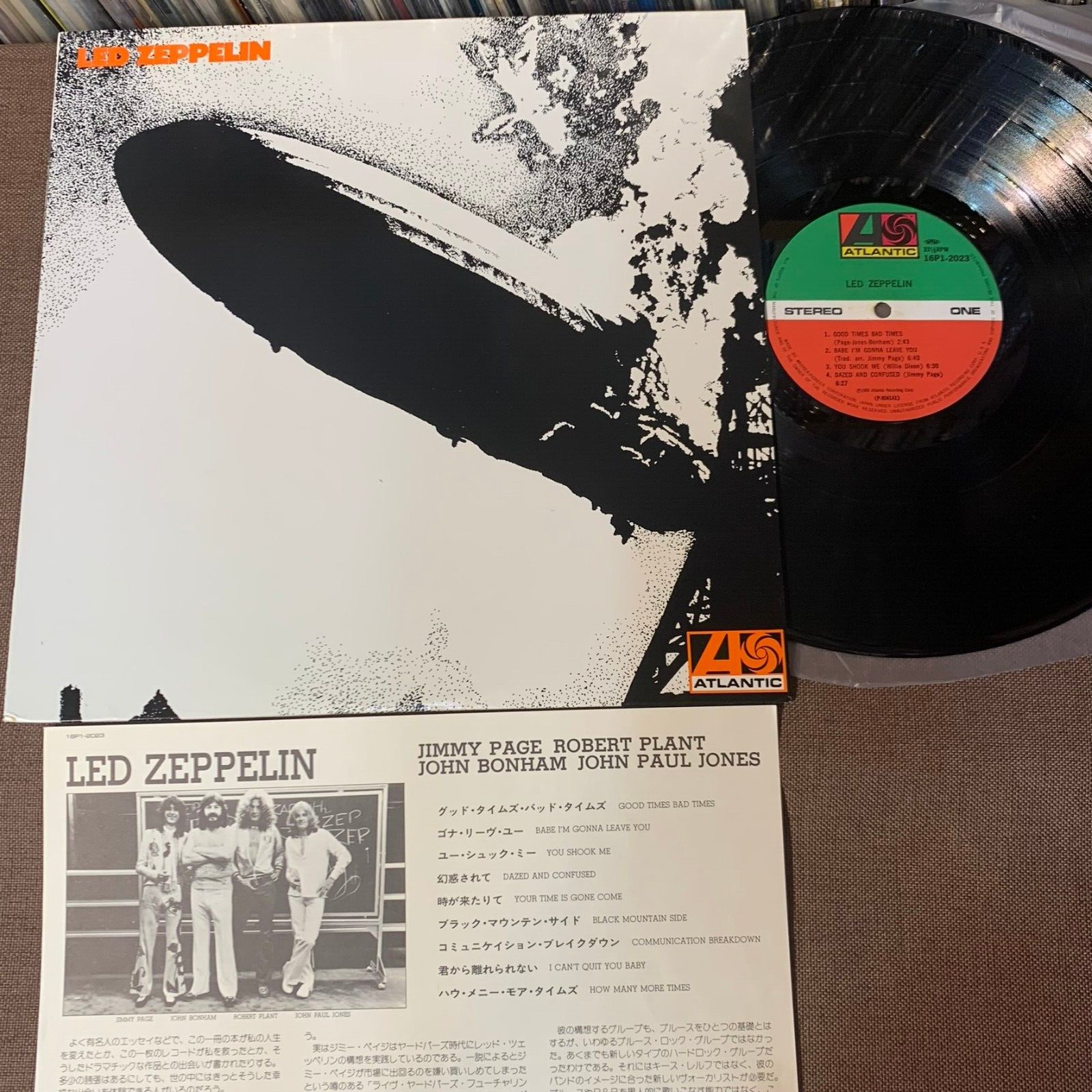 Led Zeppelin レコード LPコレクション ９枚 LED ZEPPELIN s/t JAPAN LP RECORD 16P1-2023 w/ INSERT 1988