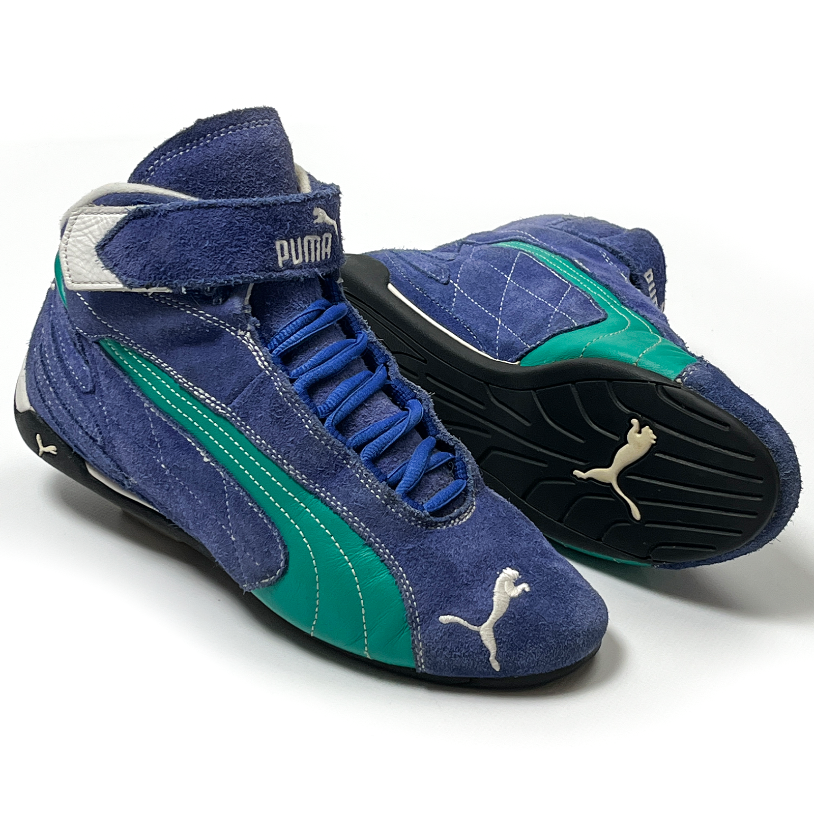 Puma Vintage Blue/White Suede Hi-Top Repil Speed Cat 2000s Puma Vintage Blue/White Suede Hi-Top Repil Speed Cat 2000s