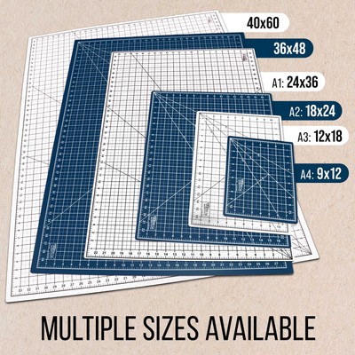 40" x 60" WHITE/BLUE Self Healing 6-Ply Double Sided Durable Cutting Mat