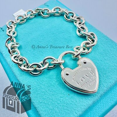 Tiffany & Co. 925 Silver Love Lock Padlock X-Large Chain