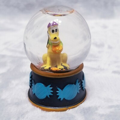 Disney Halloween Spooky Pluto Carrying Pumpkin Mini Snow Globe 2.5''