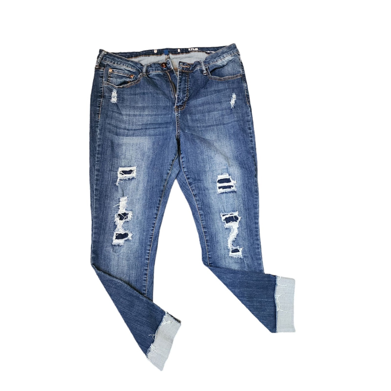 Kylie High Rise Curvy Skinny Ankle Denim Jeans Womens Size