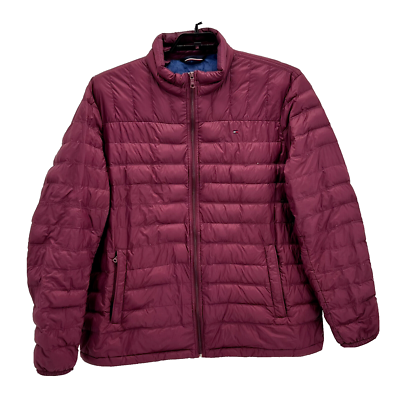 Tommy Hilfiger Mens Natural Down Packable Puffer Light Jacket Coat Purple XXL