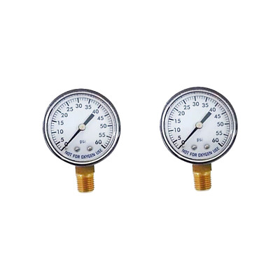 2 x Pool Spa Filter Water Pressure Gauge 0-60 PSI 1/4'' Pipe Thread Bottom Mount 