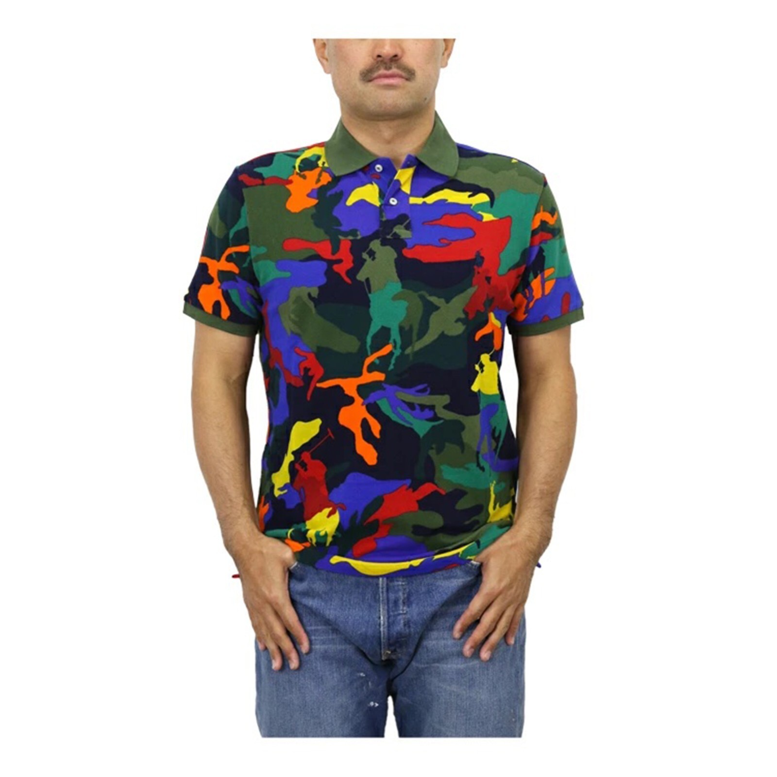 

Мужская рубашка-поло с короткими рукавами и камуфляжным принтом Polo Ralph Lauren BIG - TALL, Multicolor