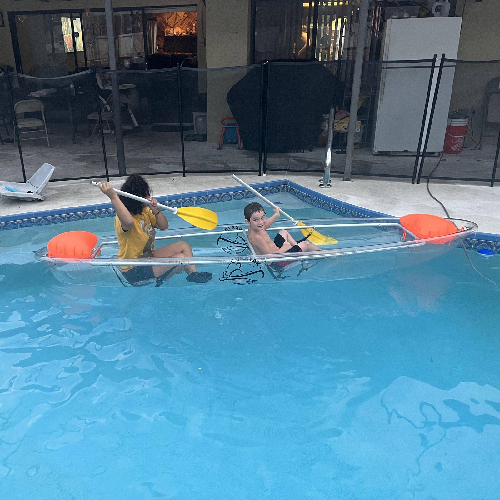 Transparent Crystal Clear Glass Bottom Kayak Kayaks with 2 Seat& Paddles a0UT