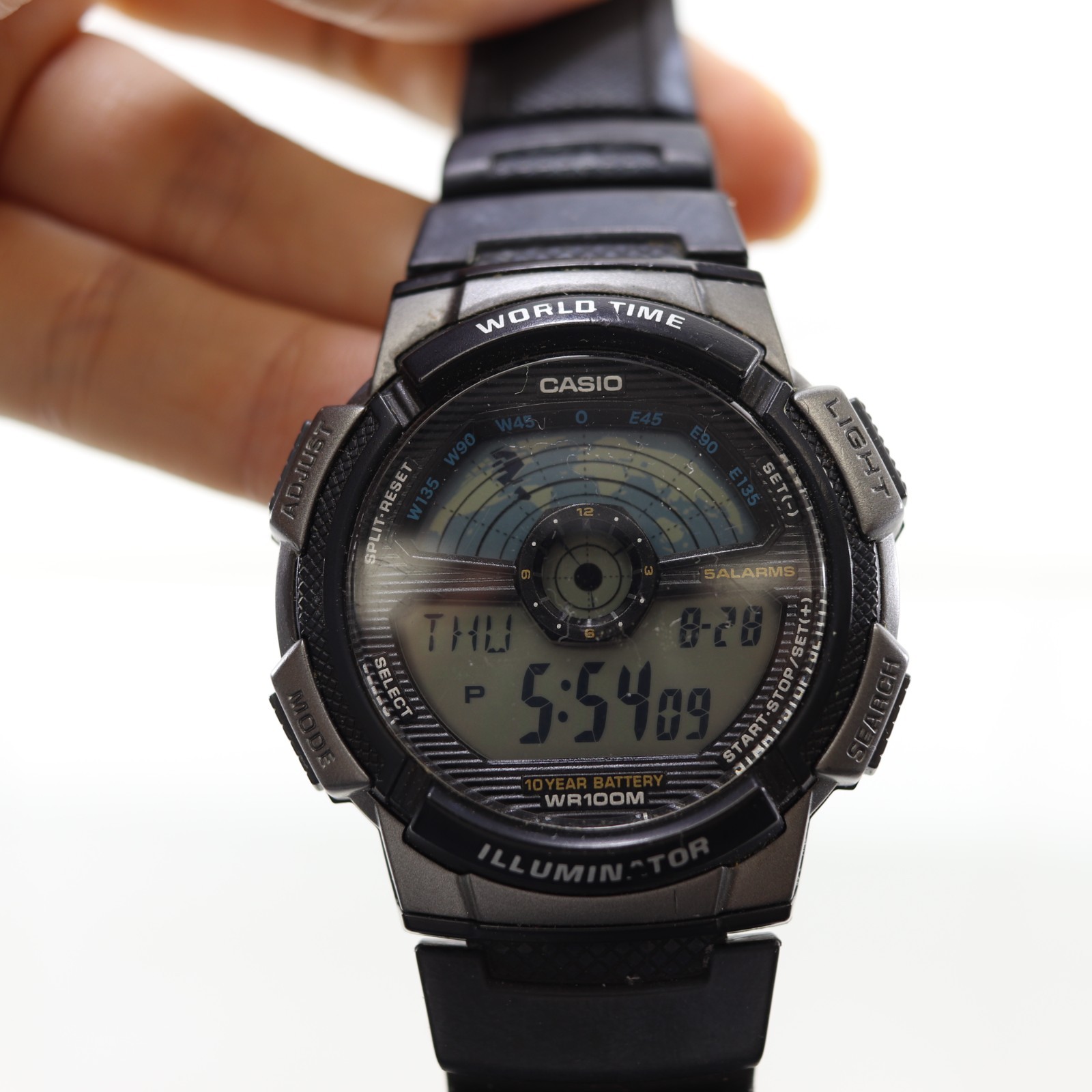 casio 時計 Casio 3264 World Time AE-1100W Digital Alarm Quartz Vintage