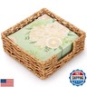 Gtencemen Square Cocktail Napkin Holder Rattan Napkin Holders for Kitchen Bathroom Flat Napkin Holder Tray Farmhouse Napkin Holders for Table Woven Guest Towel Holder, 6