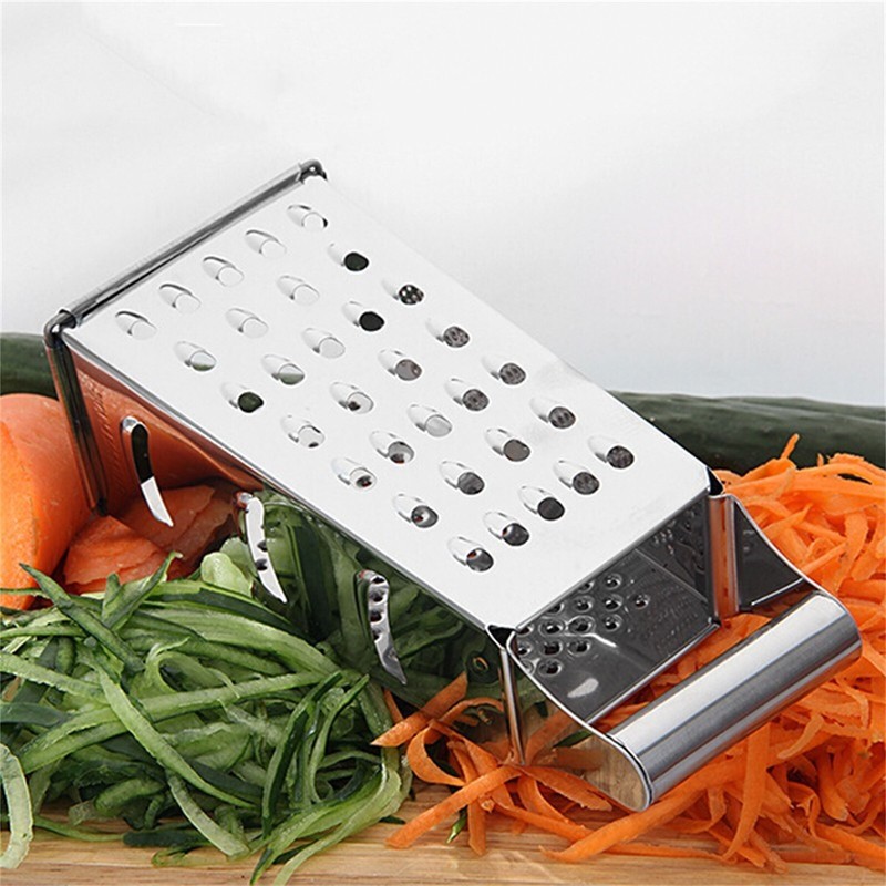 ​ 4Sided Food Grater Stainless Steel Box Cheese Carrot Food Grater Shredder