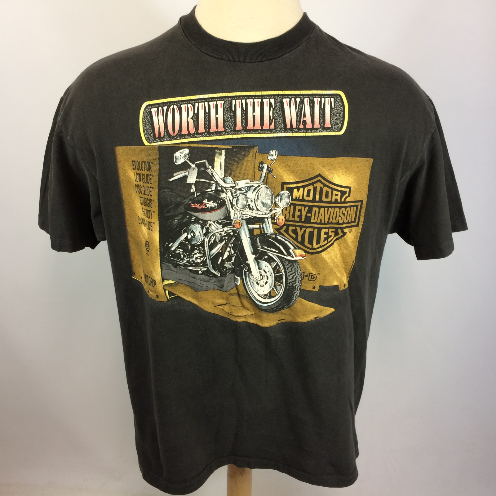Vintage 90s Distressed Faded Worn Harley Davidson