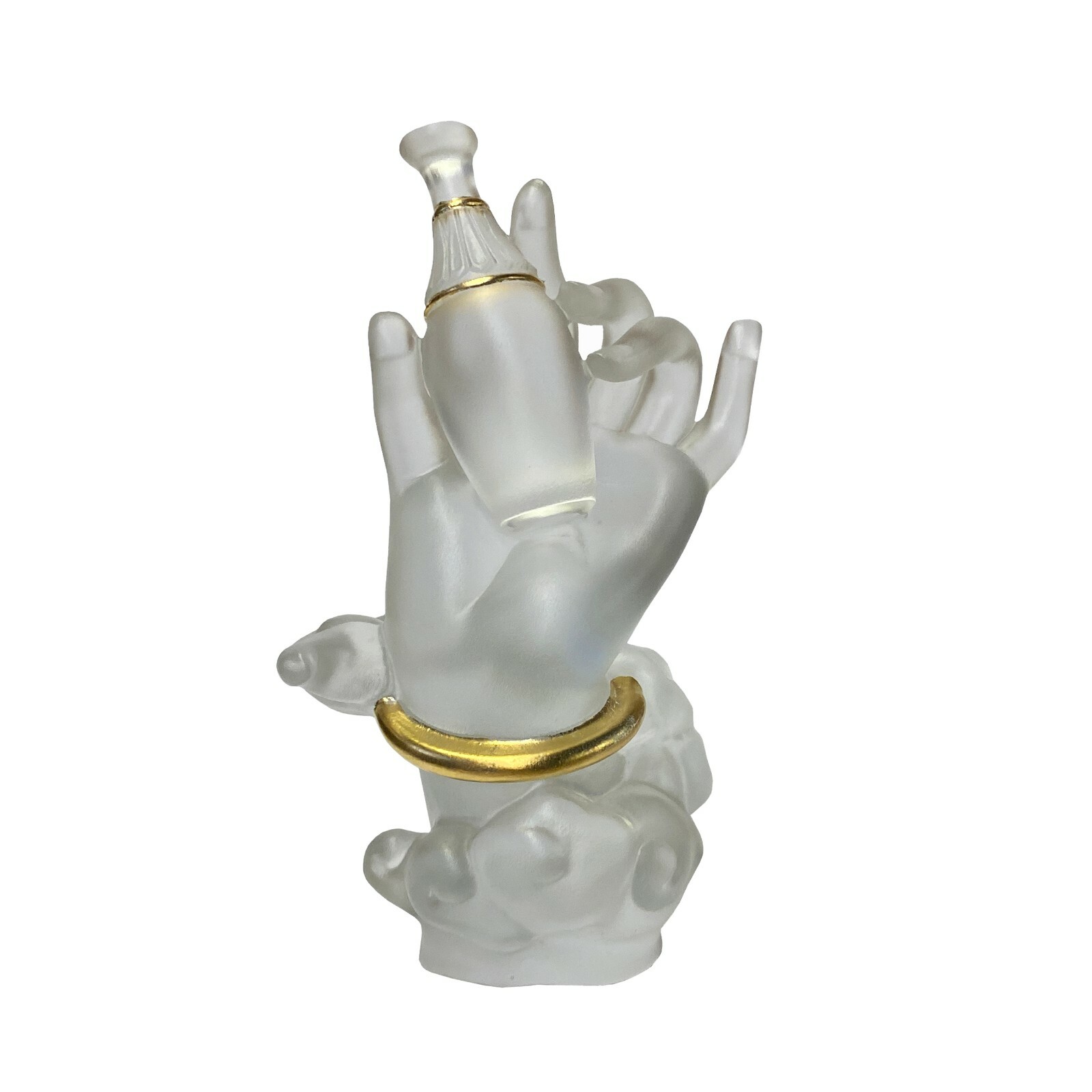 Crystal Glass Liuli Pate-de-Verre White Clear Buddha Hand Holding Bottle Figure ws1320S Crystal Glass Liuli Pate-de-Verre White Clear Buddha Hand Holding Bottle Figure ws1320S