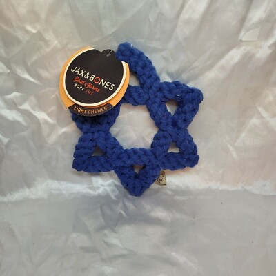 Jax & Bones Good Karma Star of David  Rope Toy Holiday Washable Chewer 7''