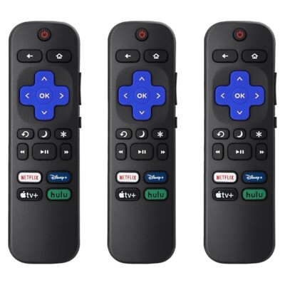 Pack of 3 Replacement Remote Control Only For Roku TV (US Seller)