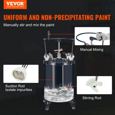 VEVOR Spray Paint Pressure Pot Tank 30L/8gaL Pressure Feed Tank with Regulator