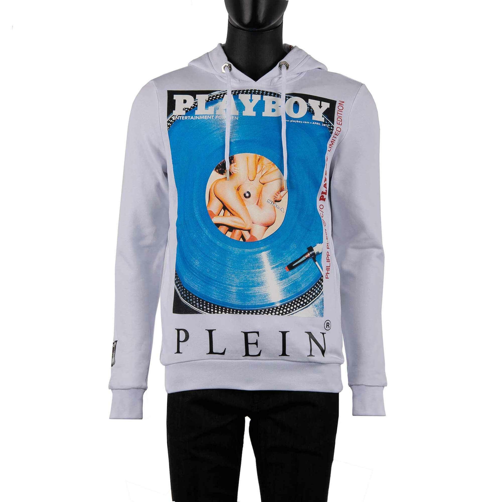 Толстовка Philipp Plein X Playboy Vinyl Cover Print Bunny Logo White 08374