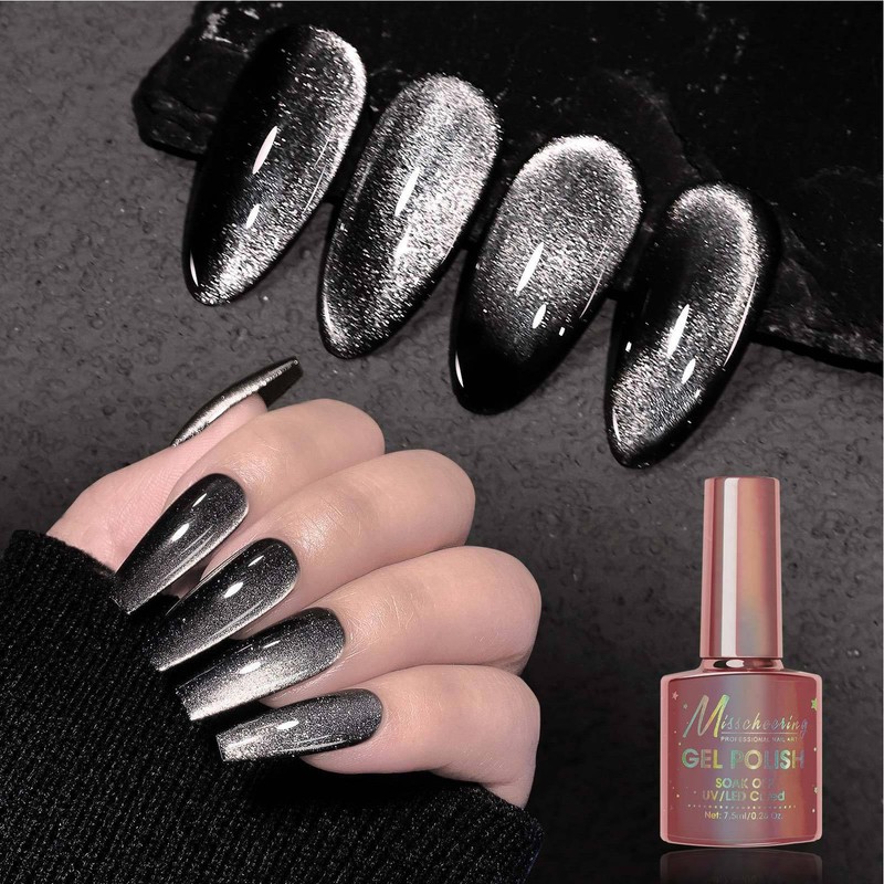 Cat Eye Colorful Magnetic Gel Nail Polish Spar Cat Eye Shining Gel Polish Black