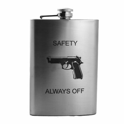 8oz Safety Always Off Stainless Steel Flask