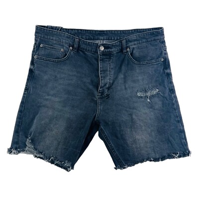 ksubi Black Ciner Trashed Cotton Elastane Chopper Shorts Mens Size 38X7