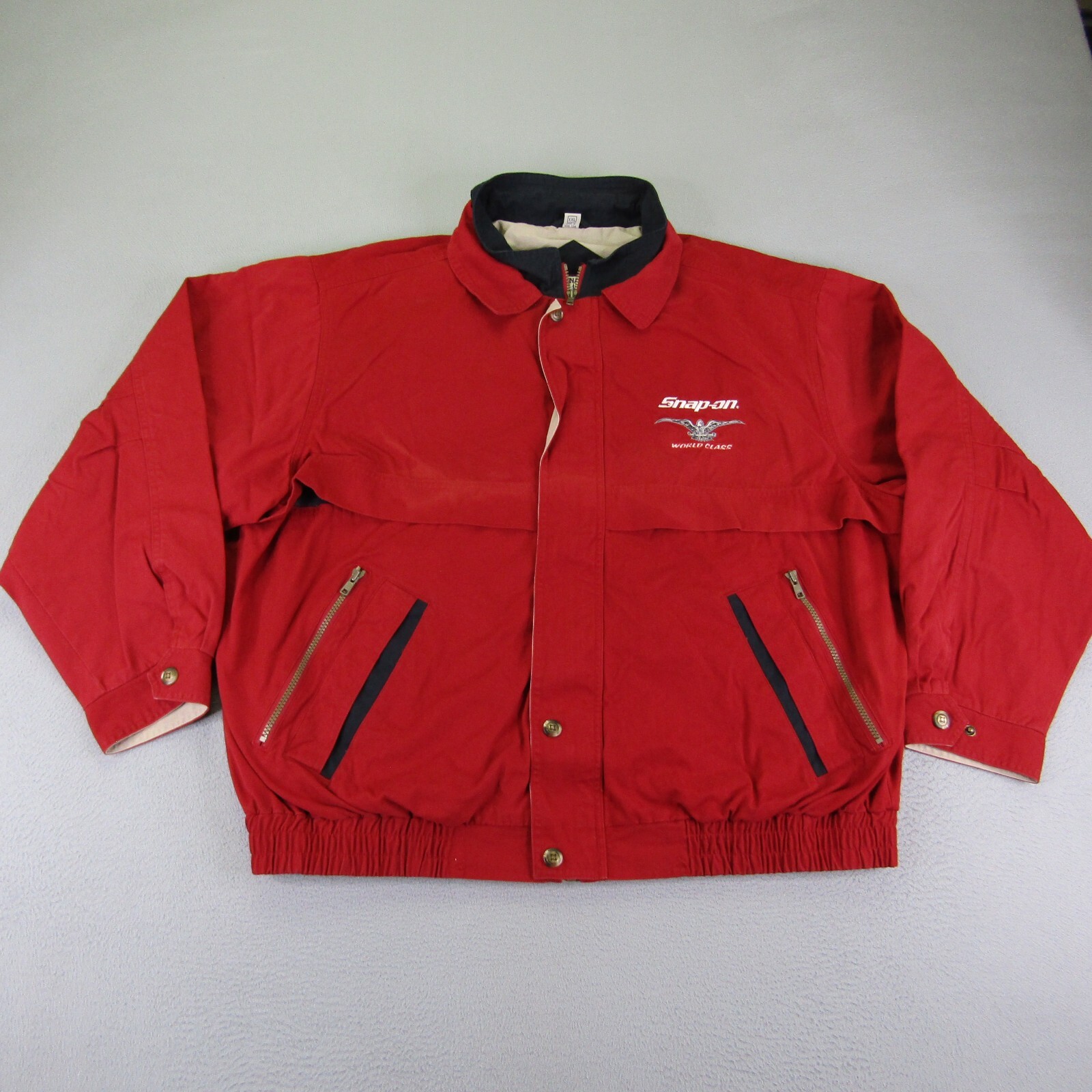 Vintage Snap-On Jacket Mens XXL Red Zip Snap Chore Work Coat