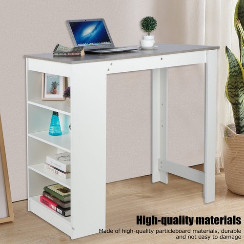 Bartisch Stehtisch 4 Ablage Bistrotisch Tresentisch Bartheke 115x50x103cm Modern