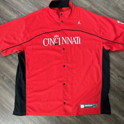 Cincinnati Bearcats Nike Jordan Brand Snap Button Warm Up Shirt - 4XL - Red
