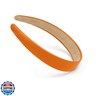 Orange Headbands for Women Orange Hairband Faux Leather Headband for Women and Girls Plastic Hard Head Band Solid Colors 1 Inch Thin Hair Bands