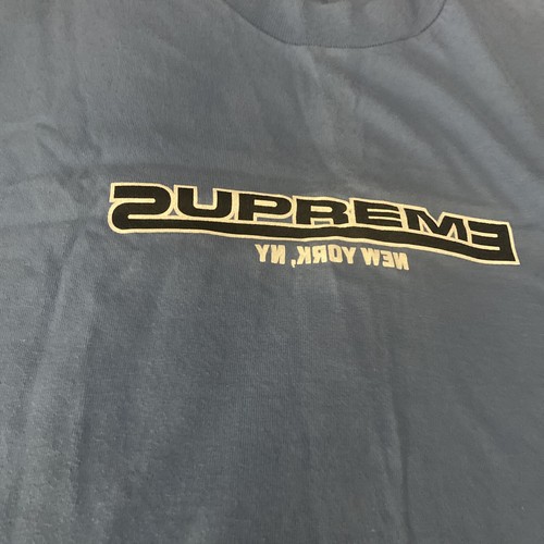 Supreme New York, NY Reflection Backwards T-Shirt L Large Blue | eBay