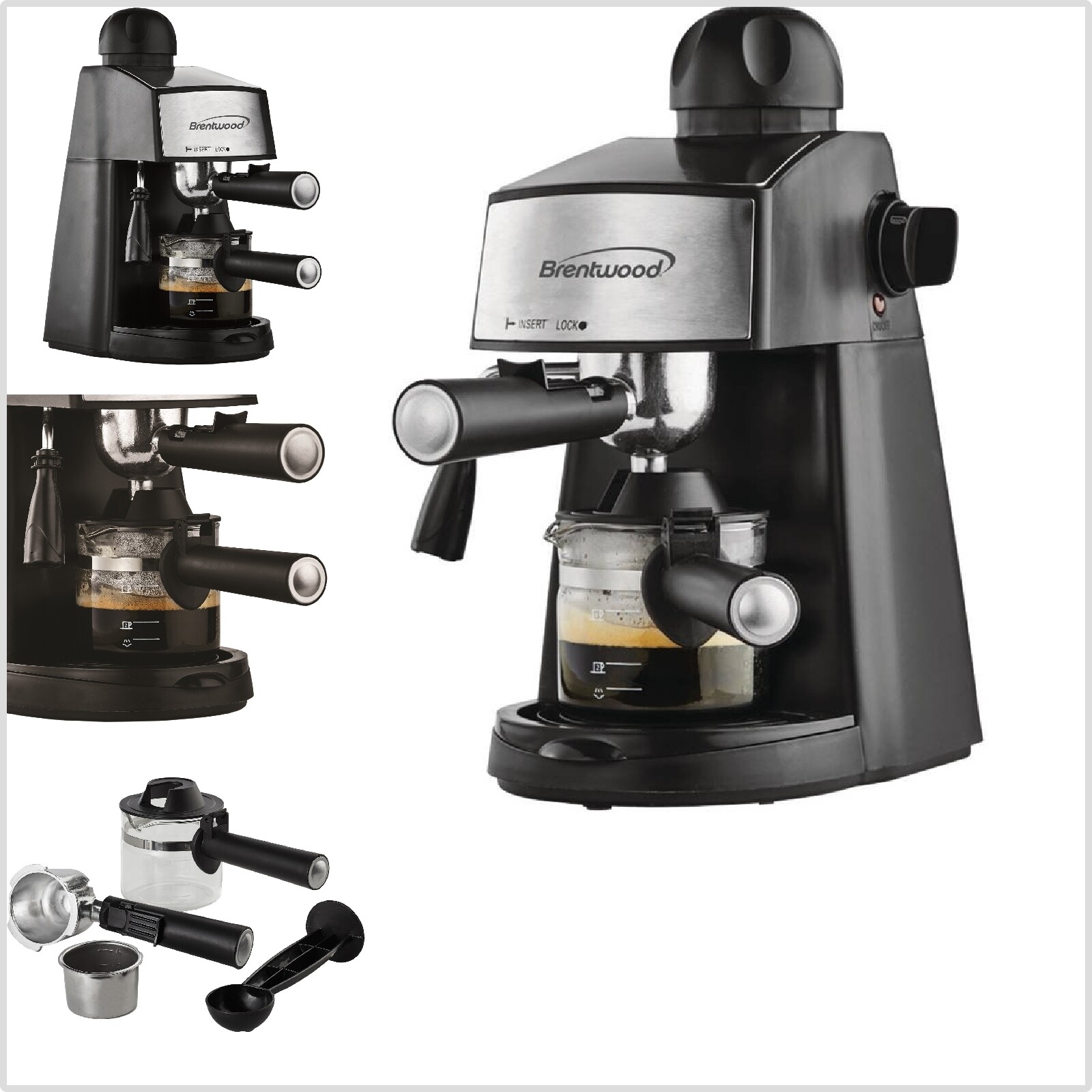 Lattes Built-in Steamer Brentwood Coffee Maker Brews