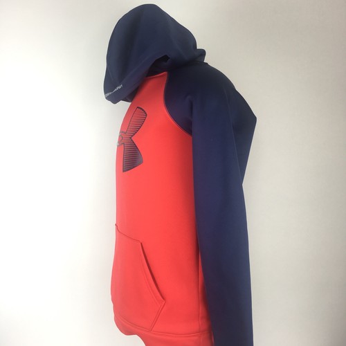 Youth Under Armour Storm/Cold Gear Hoodie Blue Red - Sz YXL
