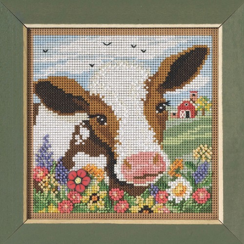 Spotted Cow Cross Stitch Kit Mill Hill 2023 Buttons & Beads Autumn MH142321