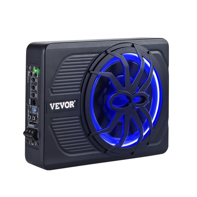 VEVOR 220W 10'' Slim Under-Seat Active Car Subwoofer Hi-fi Speaker Sub Amp Box
