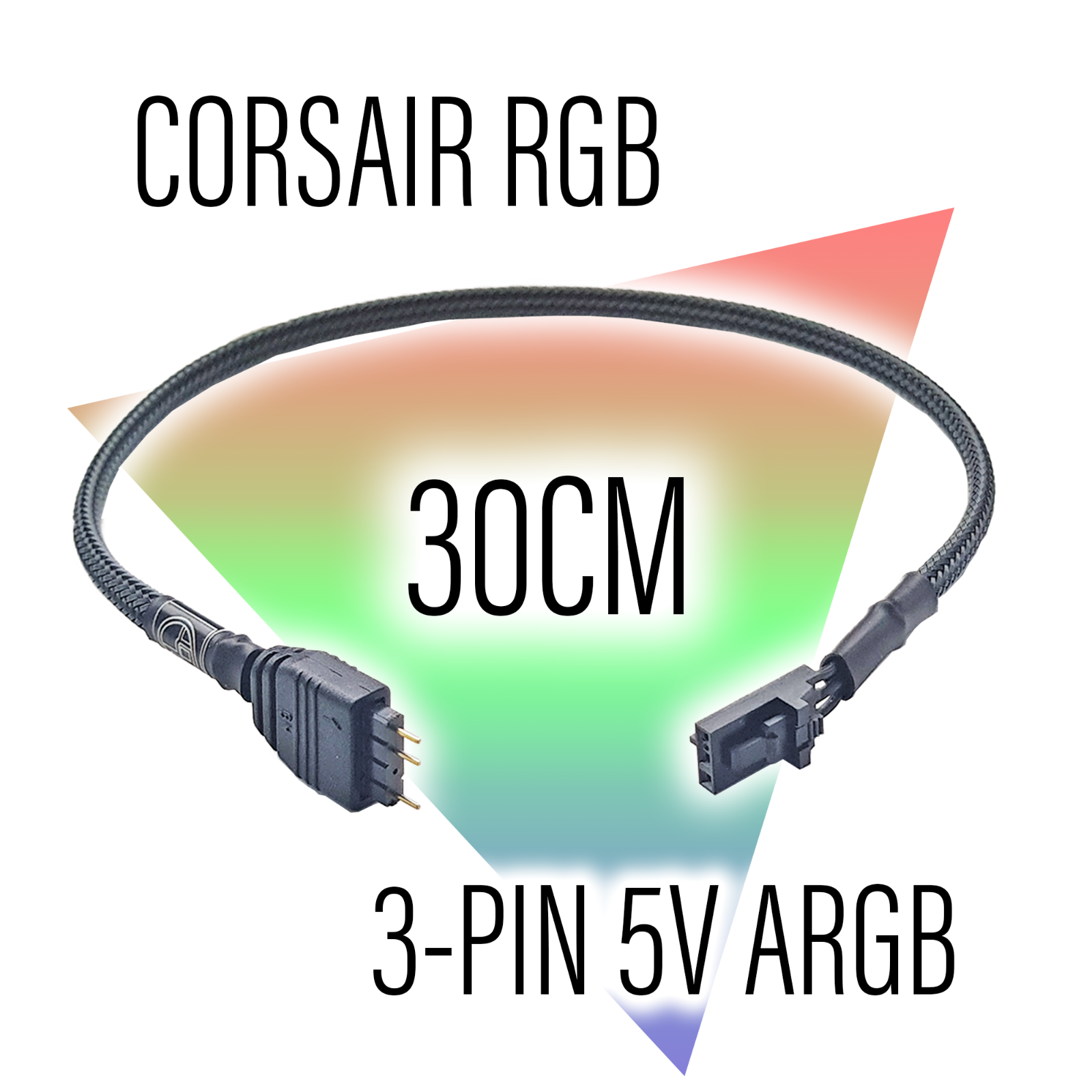 Corsair LED RGB 4 Pin to 5v RGB 3 Pin Female Connector Adapter Cable -  MODDIY