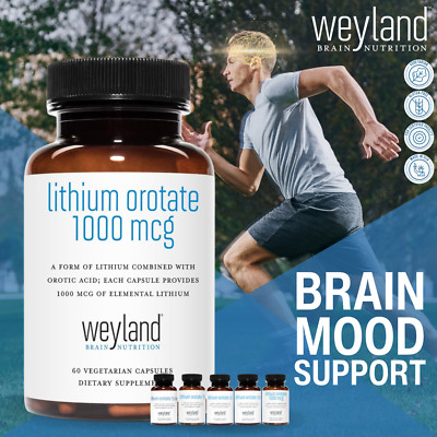 Lithium Orotate 1000 mcg 60 Capsules | Mood & Brain Support | USA Made