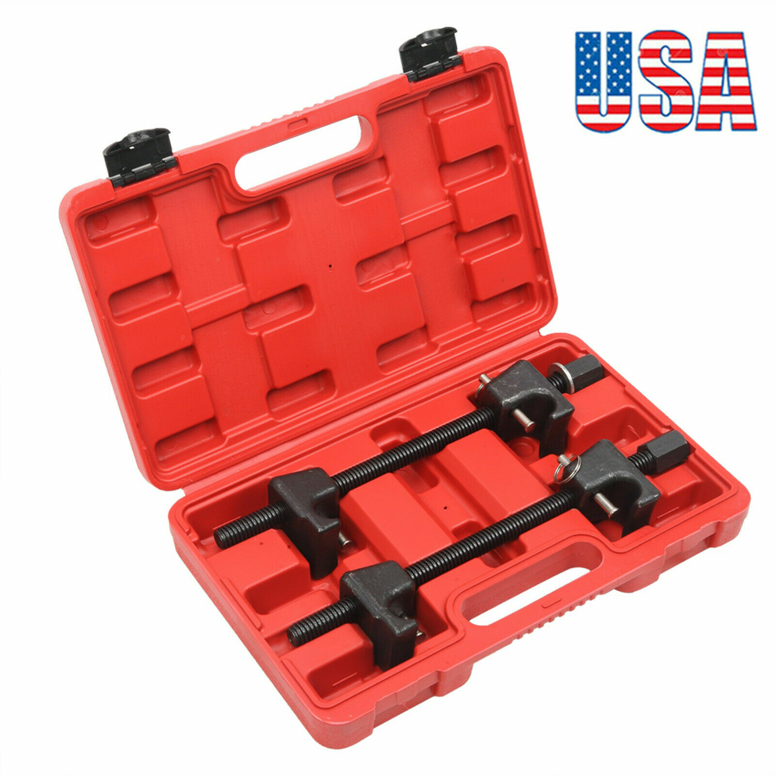 2pcs Macpherson Struts Spring Compressor 300mm With Detent Pins Black