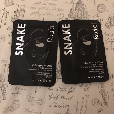 Rodial 2 Snake Jelly Eye Patches Masks Freeze & Smooth 3g Each Sealed NEW