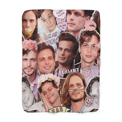 Matthew Gray Gubler Kawaii Collage Sherpa Fleece Throw Blanket