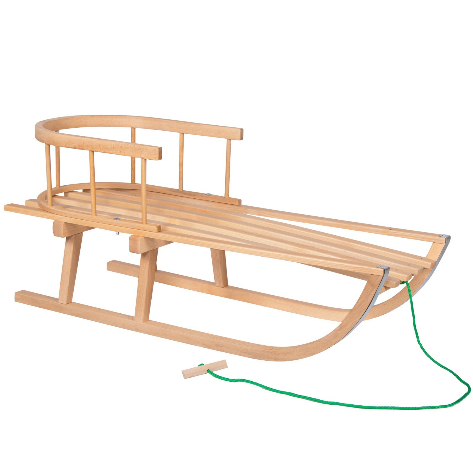 SPRINGOS Schlitten mit Rückenlehne 35x90cm aus Buchenholz + GRATIS ZUGSEIL ❄️
