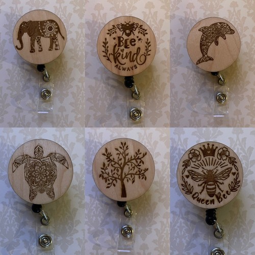 Bee, Dolphin, Queen Bee, Sea Turtle, Tree, Elephant Retractable Badge Reel