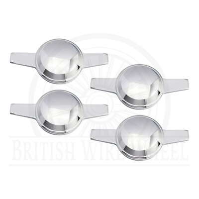 Zenith 2 Ear Chrome Knock Off Spinner Caps for Lowrider Wire Wheels | Set of 4