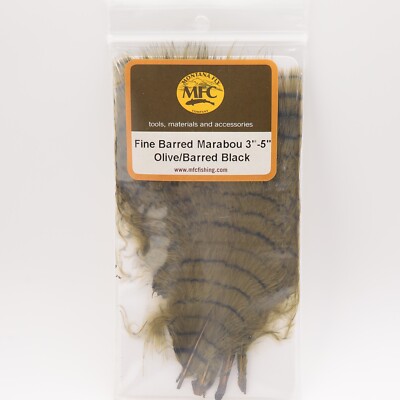 Montana Fly Company Fine Barred Marabou 3-5'' - Olive/Black