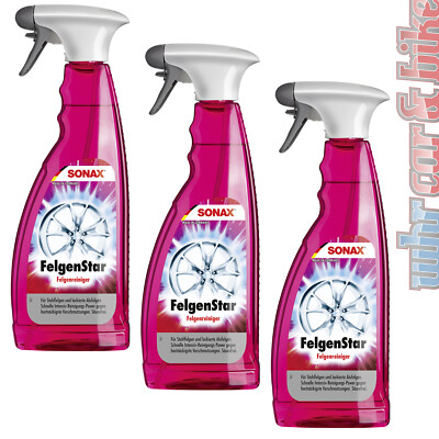 3x Sonax FelgenStar 750ml kraftvoller Felgenreiniger für Stahl- & Alufelgen