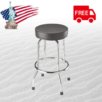 BIG RED Torin Swivel Bar Stool Padded Garage Shop Seat with Plated Legs, Black