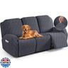 TAOCOCO Recliner Sofa Covers Stretch Reclining Couch Cover, Jacquard Recliner Couch Cover for 3 Seat Furniture Protector Sofa Slipcovers with Elastic Bottom for Kids, Pets (Dark Grey)
