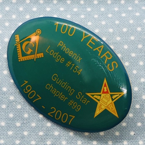 Masonic 100 Years Freemason Lapel Pin - Phoenix Lodge Guiding Star Chapter 99