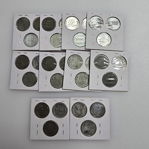 1943 P D S **STEEL Wheat Head Lincoln Cent 3 Coin Set,**  Penny Lot 