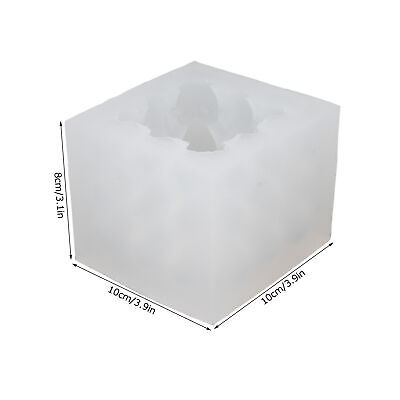 (XL)3D Heart Cube Aromatherapy Candle Silicone Mold Food Grade Candle Molds GU