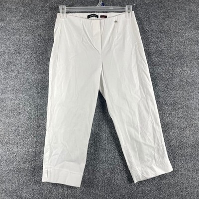 Robell Marie 07 Pants Womens S EU 38 White 30x22 Cropped Stretch Slim Trousers
