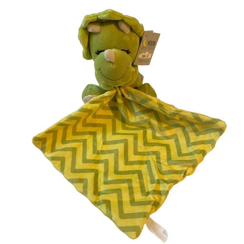 Moon and Stars Baby Green Plush Stuffed Dinosaur Yellow Lovey Minky Blanket