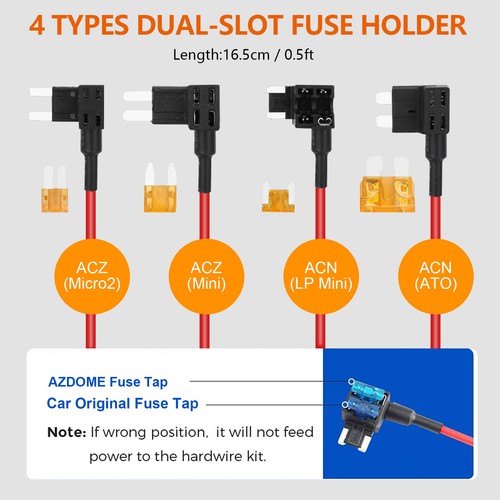 Universal Dash Cam Hardwire Kit Type C Hard Wire Cable Fuse 12-24V for Car DVR