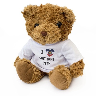 I LOVE SALT LAKE CITY (UTAH FLAG) - Teddy Bear - Cute Cuddly - Gift Present